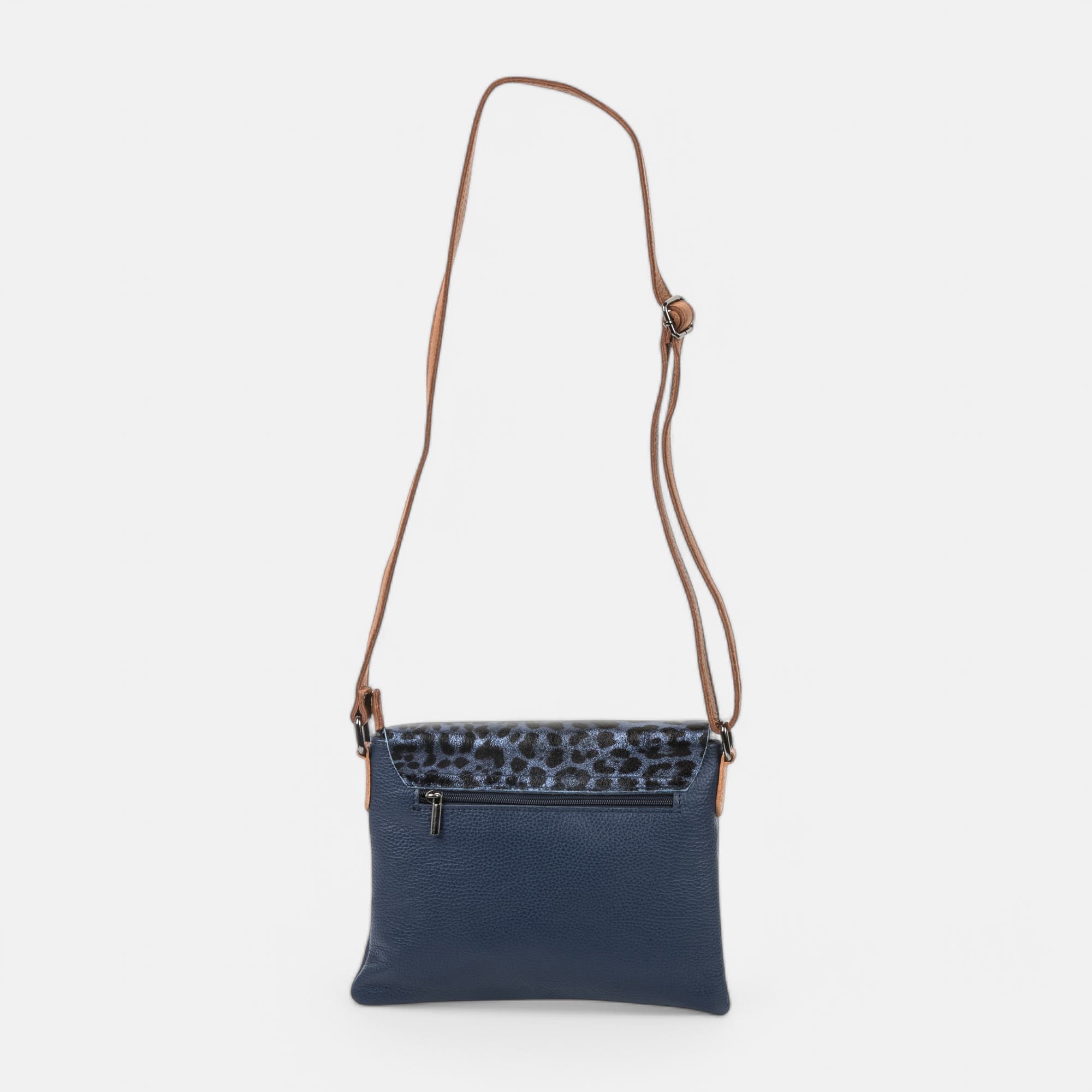 Sac bandoulière en cuir bleu