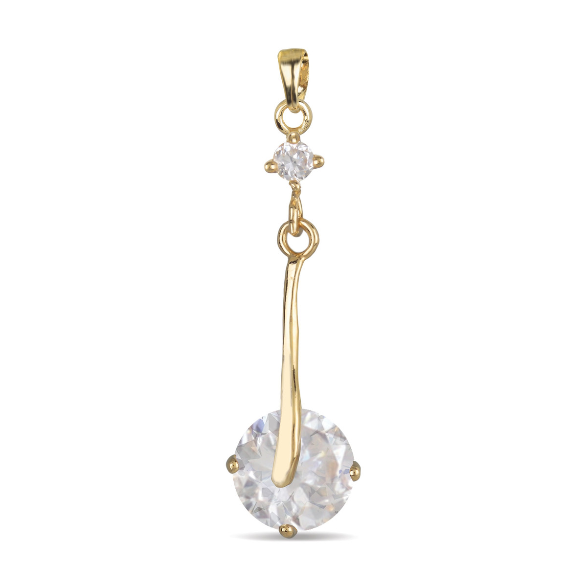 Pendentif plaqué or avec cubic zirconia