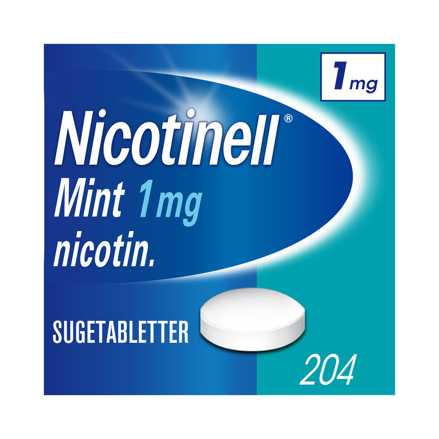 Nicotinell Mint Sugetablett 1 mg, Slutte å røyke, 204 stk