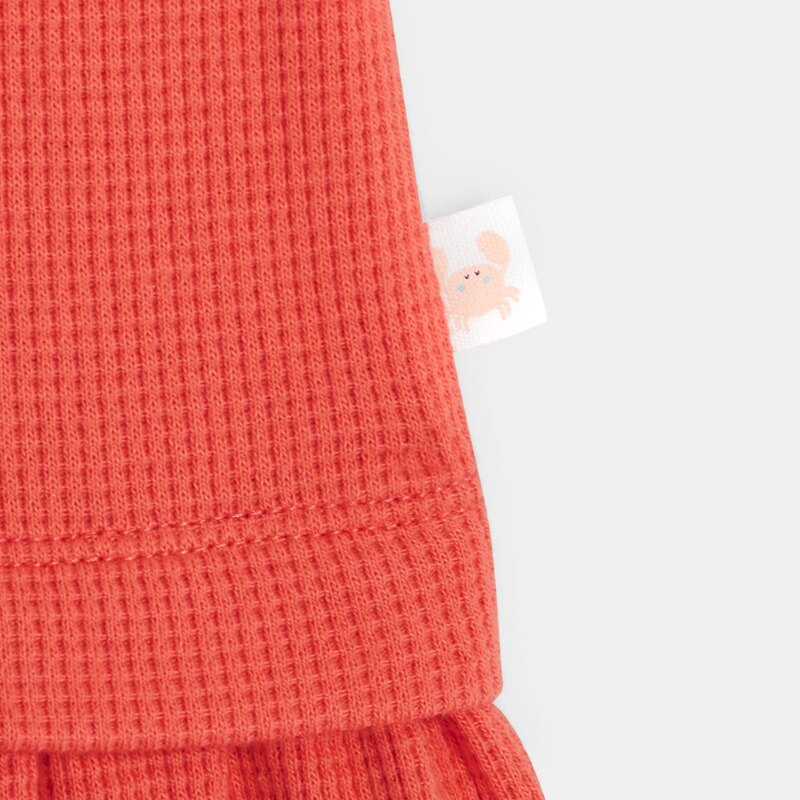 Robe manches courtes bébé fille nid d'abeille orange Absorba Orange