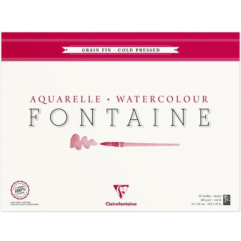 Fontaine bloc collé 4 côtés 25F 42x56cm 300g grain fin