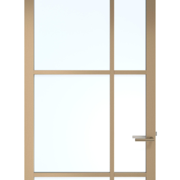 Arne & Bodil binnendeur ABE106 blank glas - metallic brons staallook afwerking