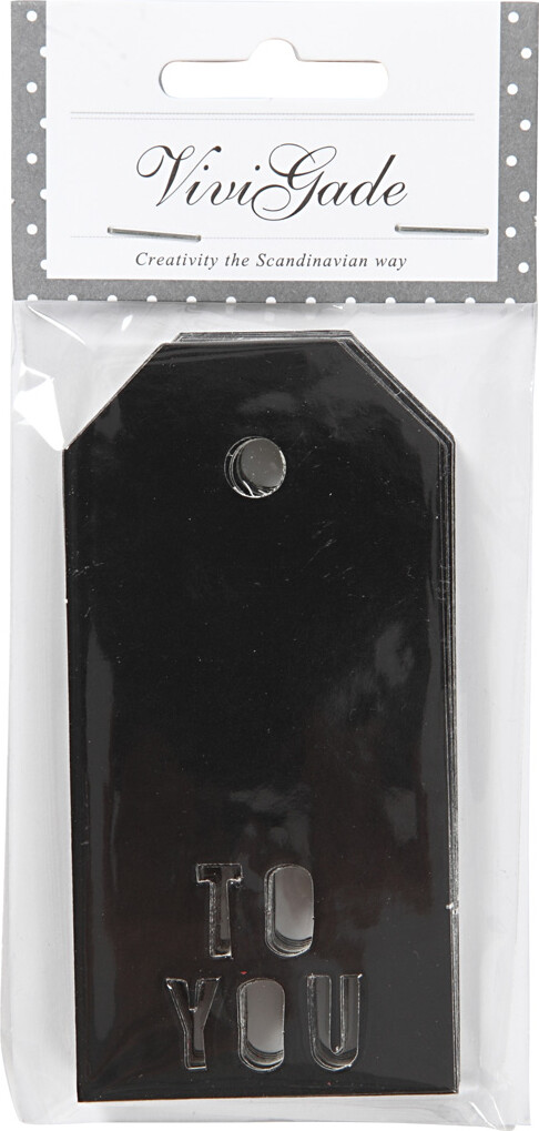 Manillamærker - To You - Str. 5X10 CM - 300 G - Sort - 15 Stk