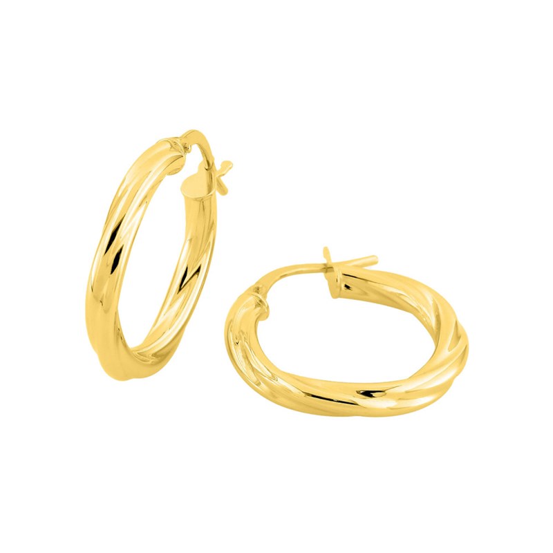Créoles torsadées Femme - Or 18 Carats - Diamètre 15mm