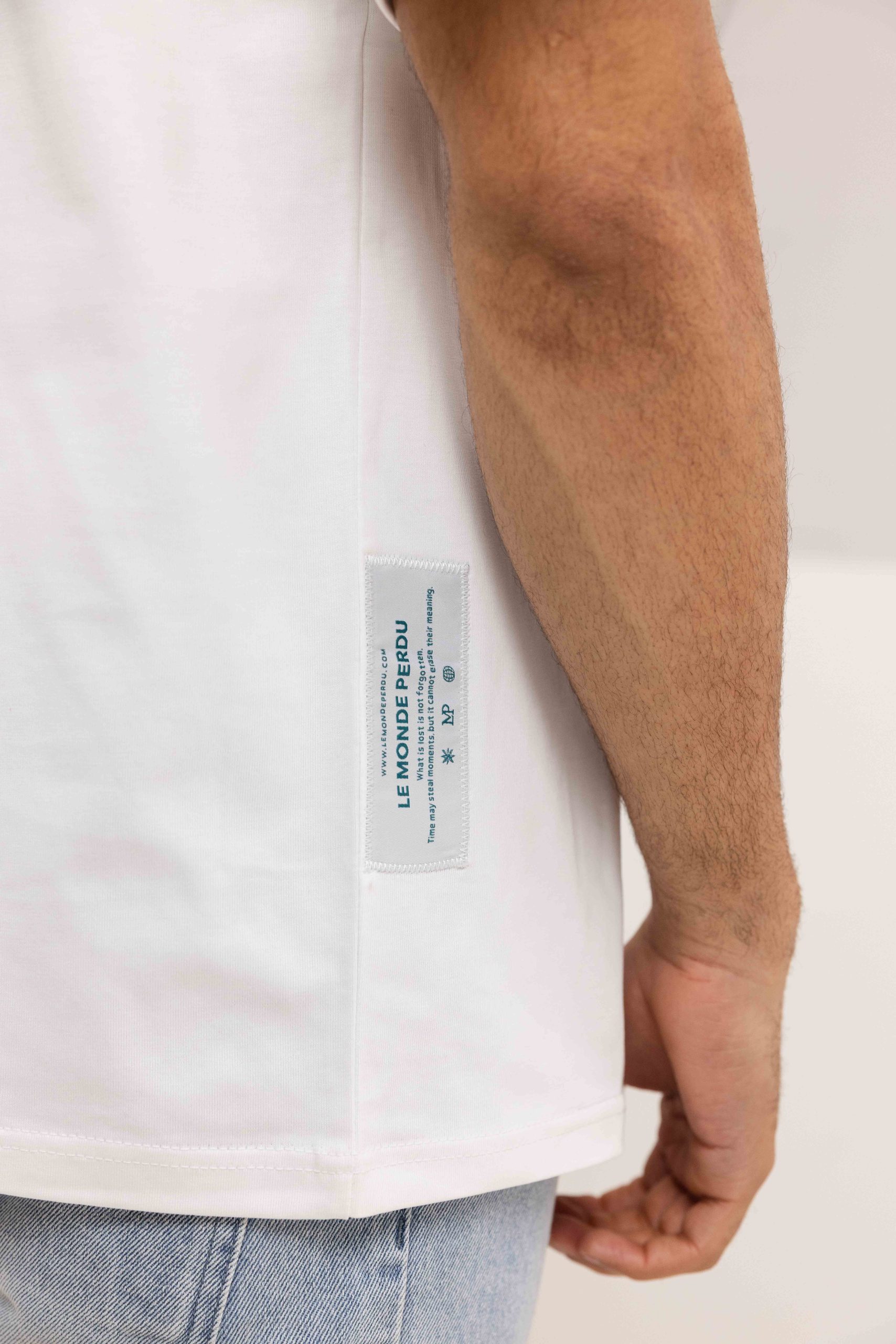 Le Monde Perdu Jacquart T-Shirt Heren Wit