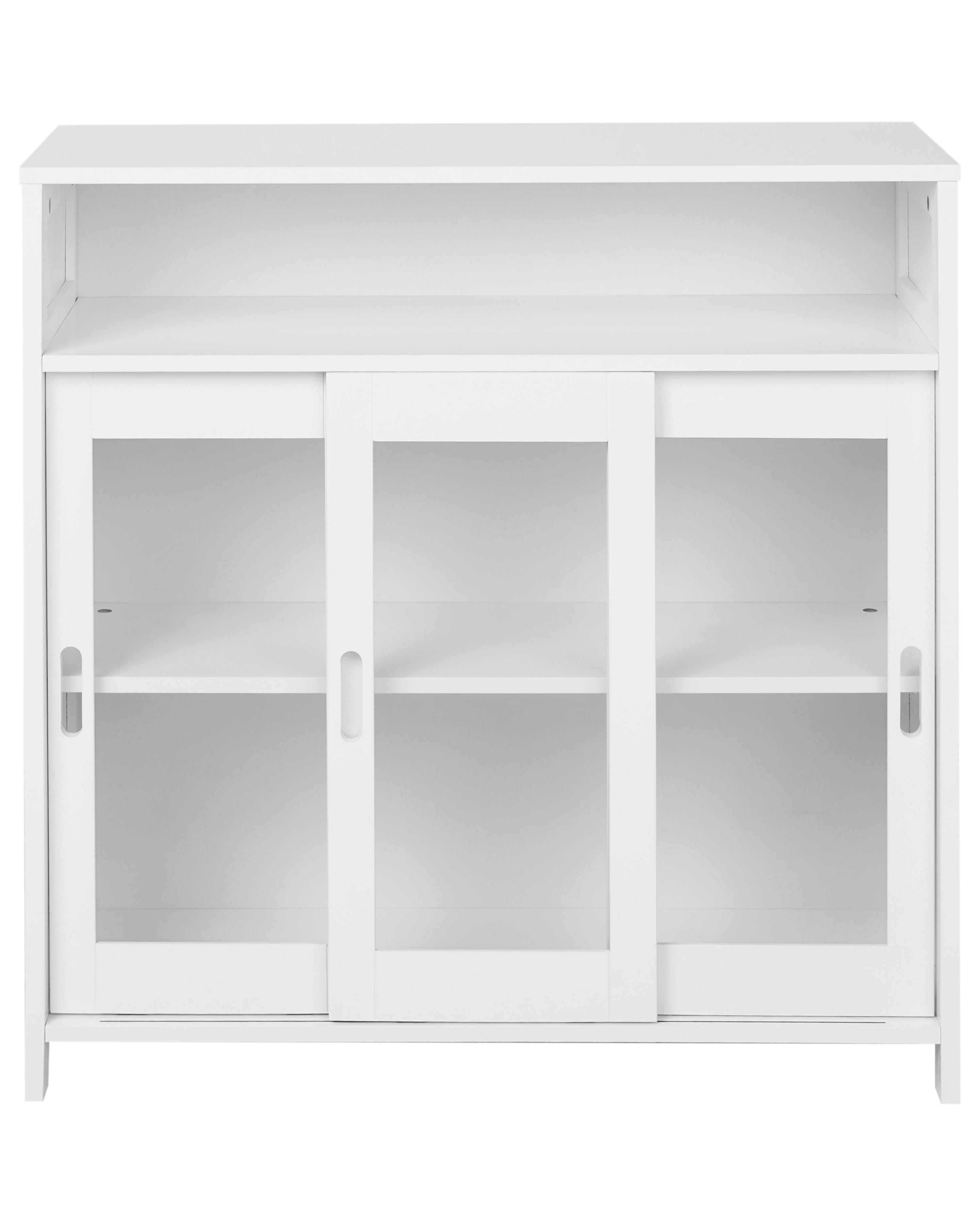 Dressoir met glazen deuren CRABTREE 86 cm Wit
