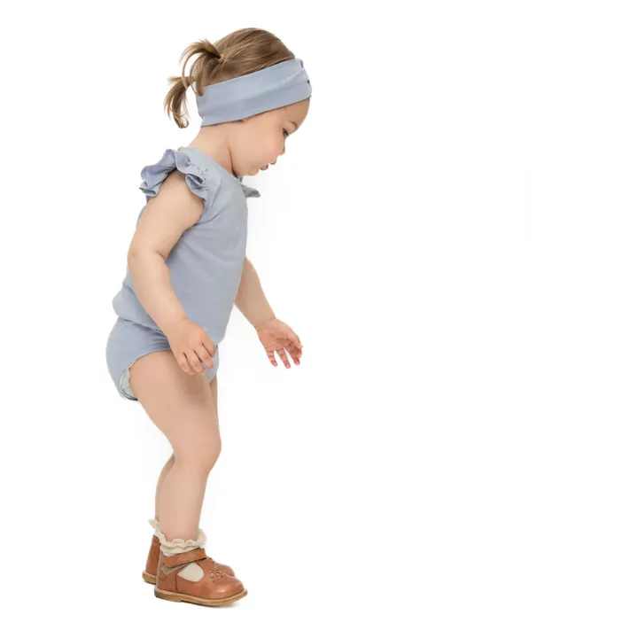 Minimalisma Barboteuse Coton Bio Pippy | Bleu ciel
