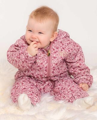 Petite Chérie Atelier Gisele Vinterdress Baby, Pink Small Flower