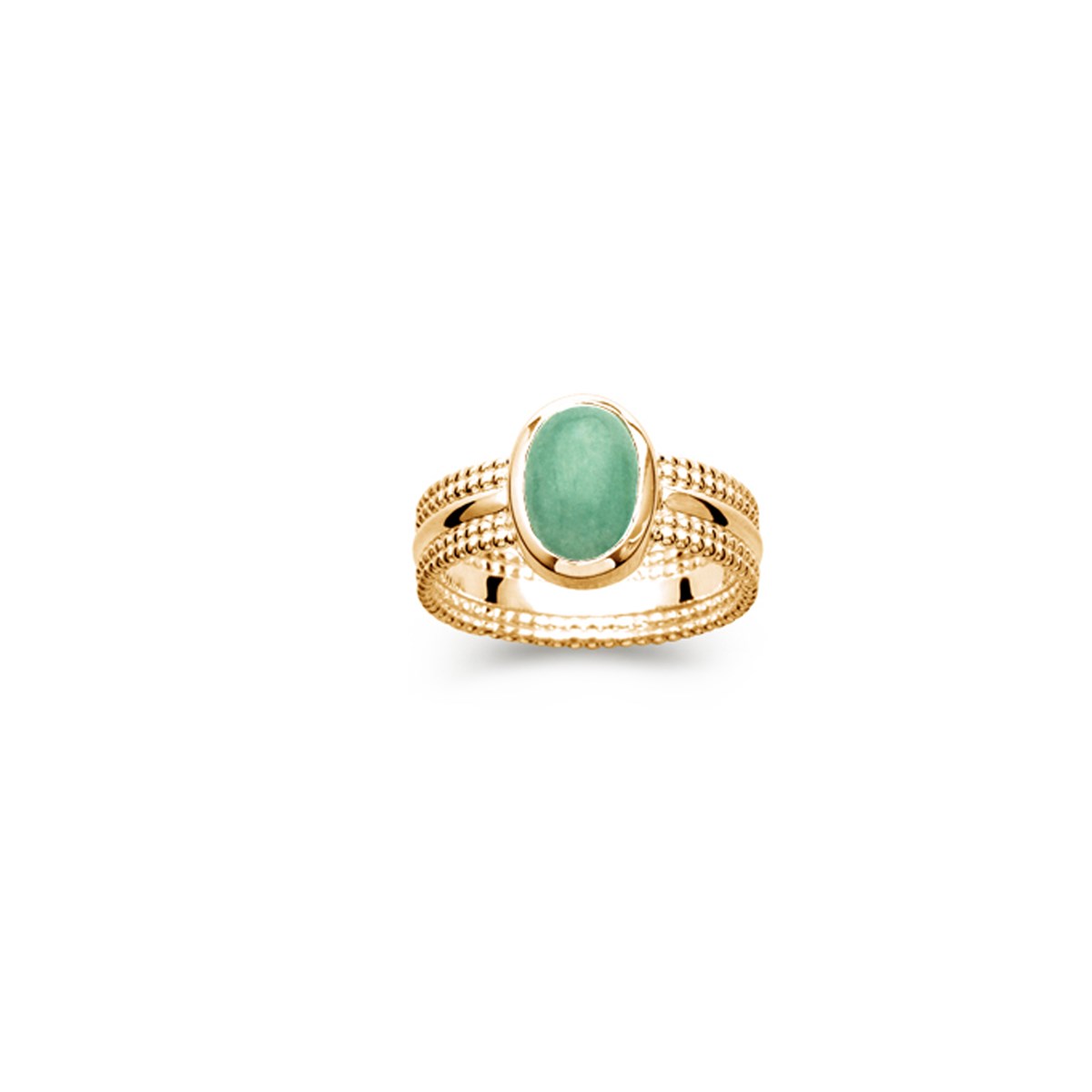 Bague plaqué or et aventurine ANDREA - Bijoux Privés Discovery