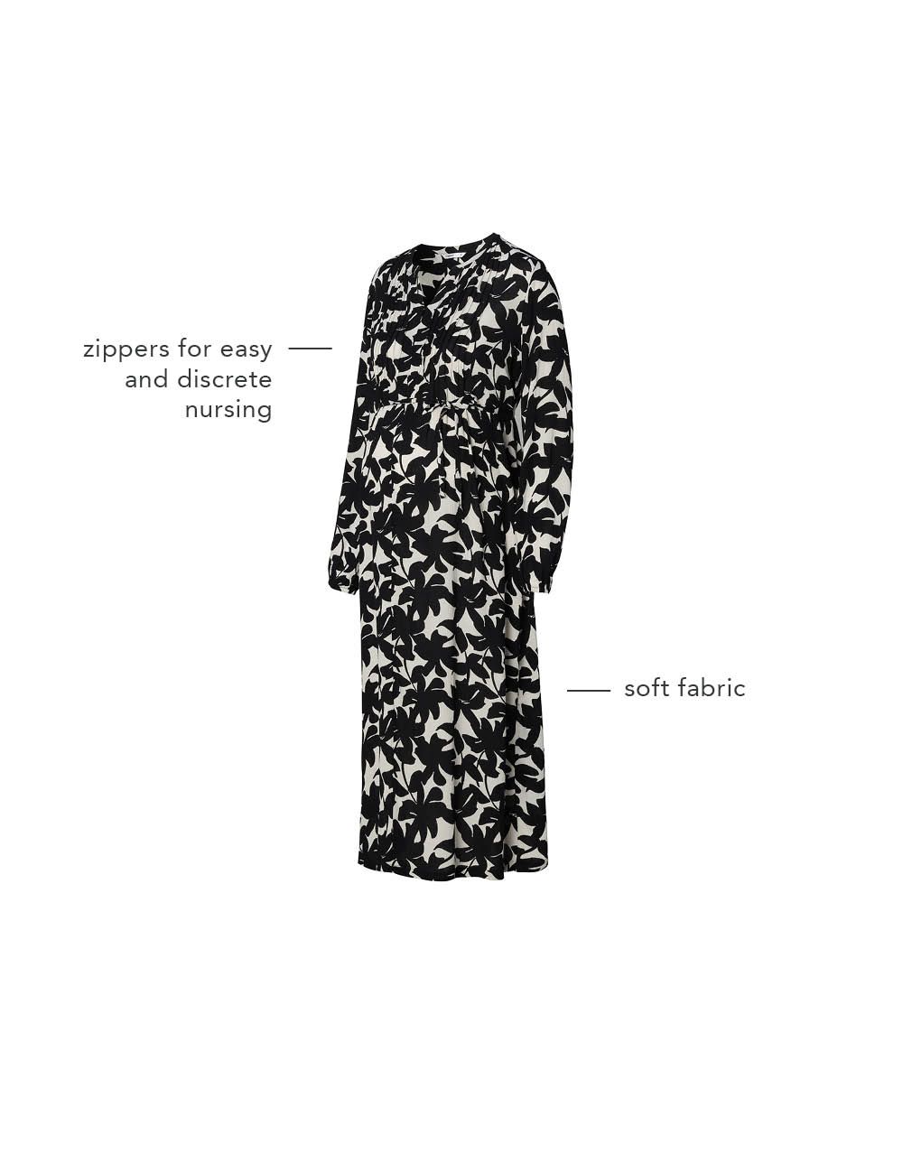 Noppies Maternity Jurk met voedingsfunctie Isaya - Black