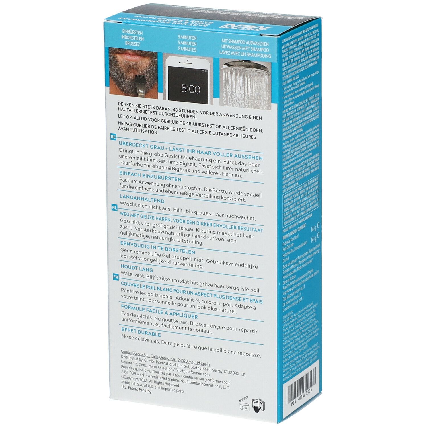 JUST FOR MEN® Pflege-Brush-In-Color-Gel schwarzbraun
