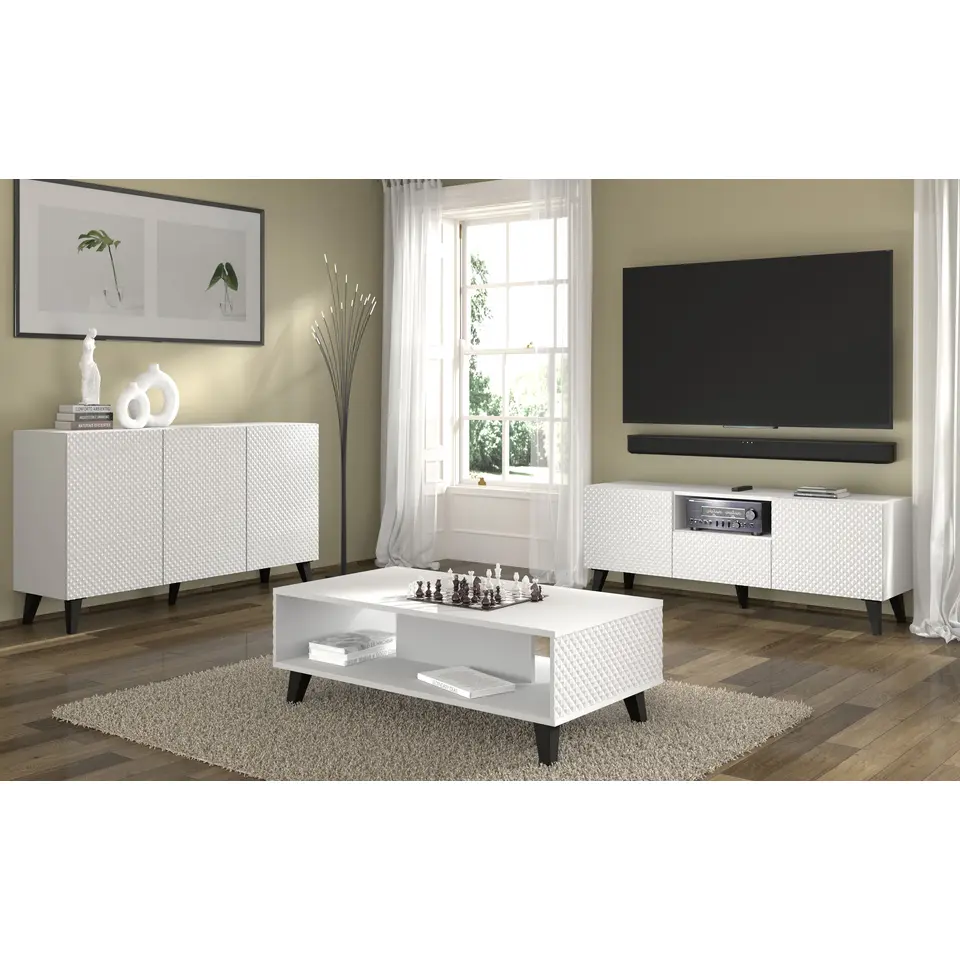 RTV-kast Ravenna PC 150 2D1S glanzend wit (fronten)