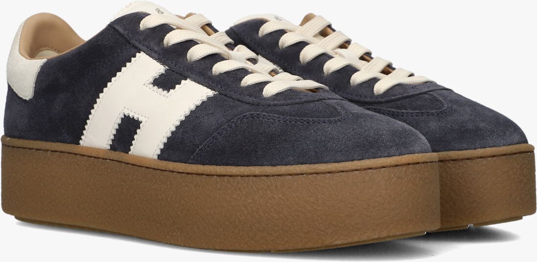 blauwe hogan lage sneakers h681 allacciato h