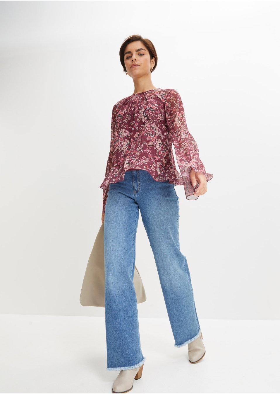 T-shirt blouse en mesh, doublé