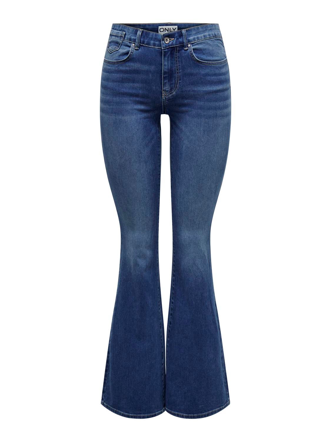 ONLREESE Mittlere Taille Ausgestellt Jeans Light Medium Blue Denim