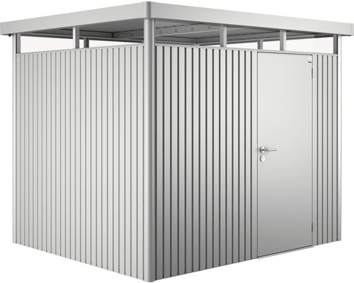 Biohort HighLine H3 tuinhuis met standaard deur, 275 x 235 cm, zilver-metallic