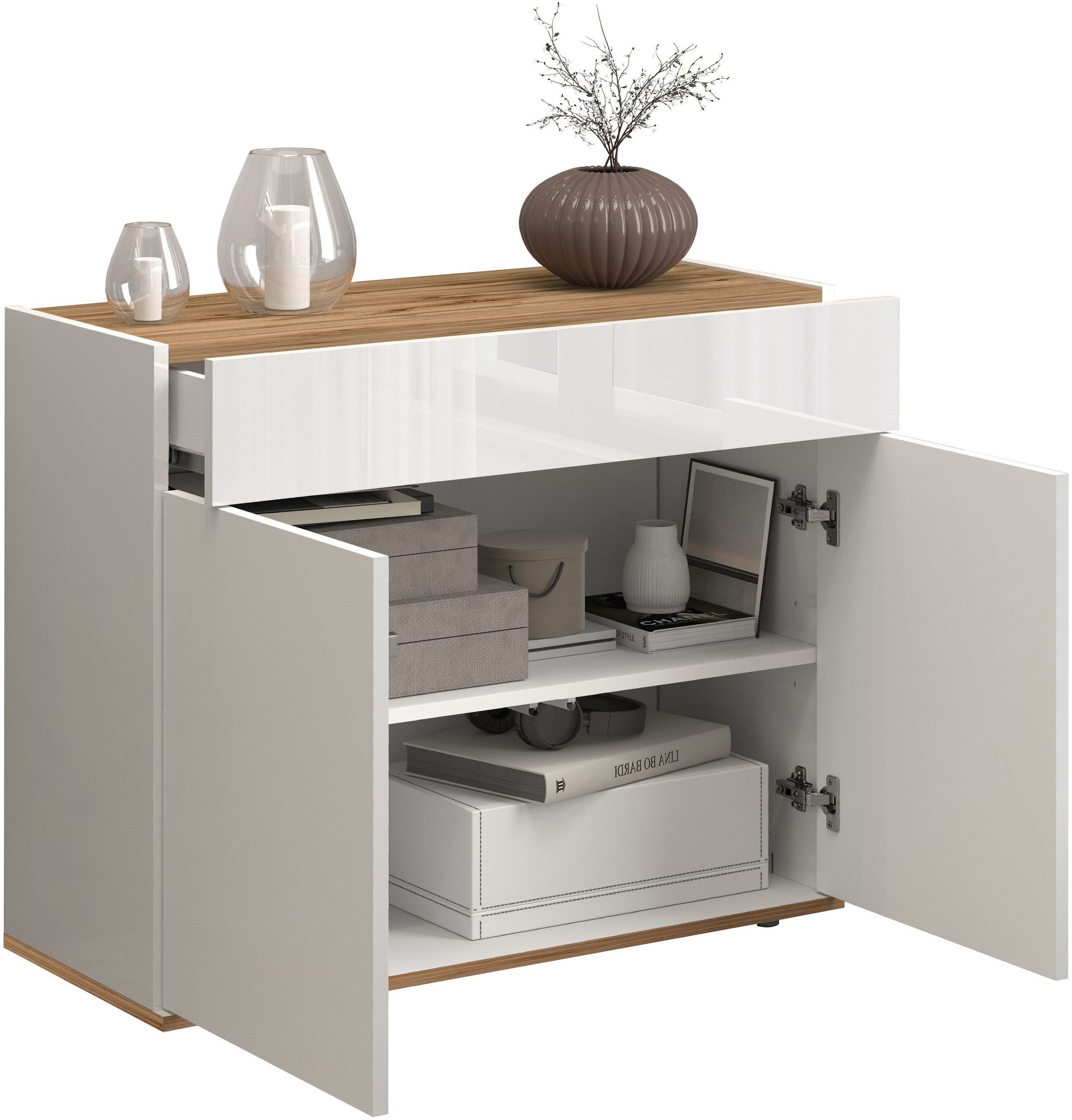 INOSIGN Sideboard »Garda, Kommode, Schrank, 2 Türen, 1 Schublade, Made in Italy« 2 Türen, 1 Schublade,grifflos  Breite 80,9 cm