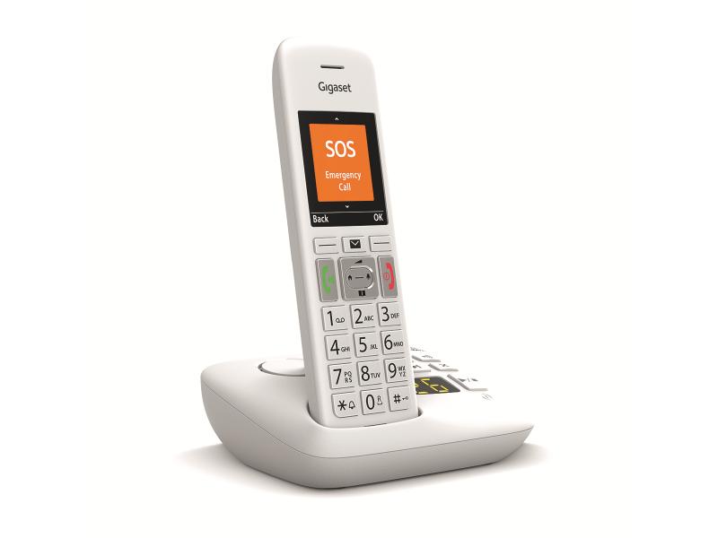 Gigaset Schnurlostelefon E390A weiss Grosstastentelefon von Gigaset