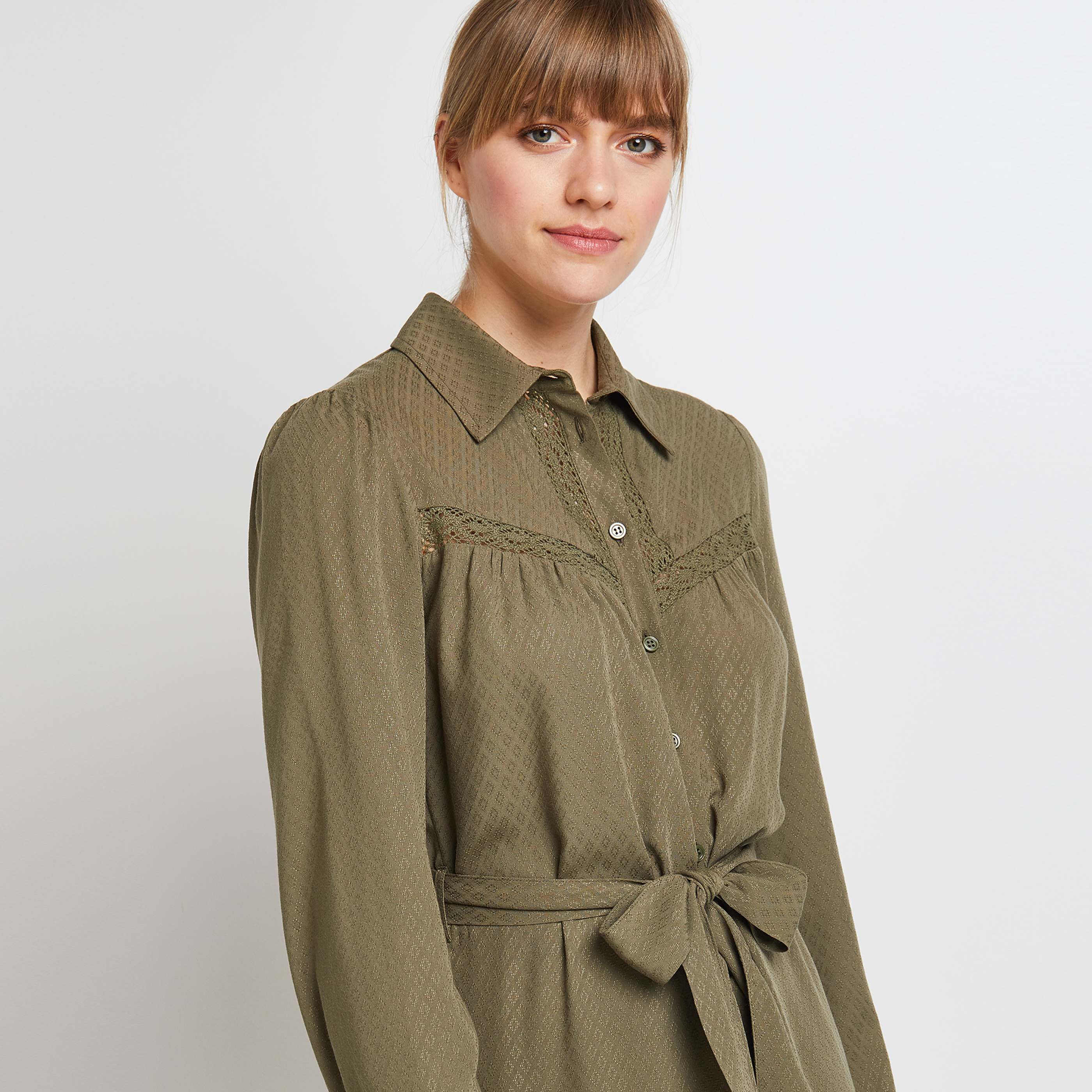 Robe chemise femme - KAKI