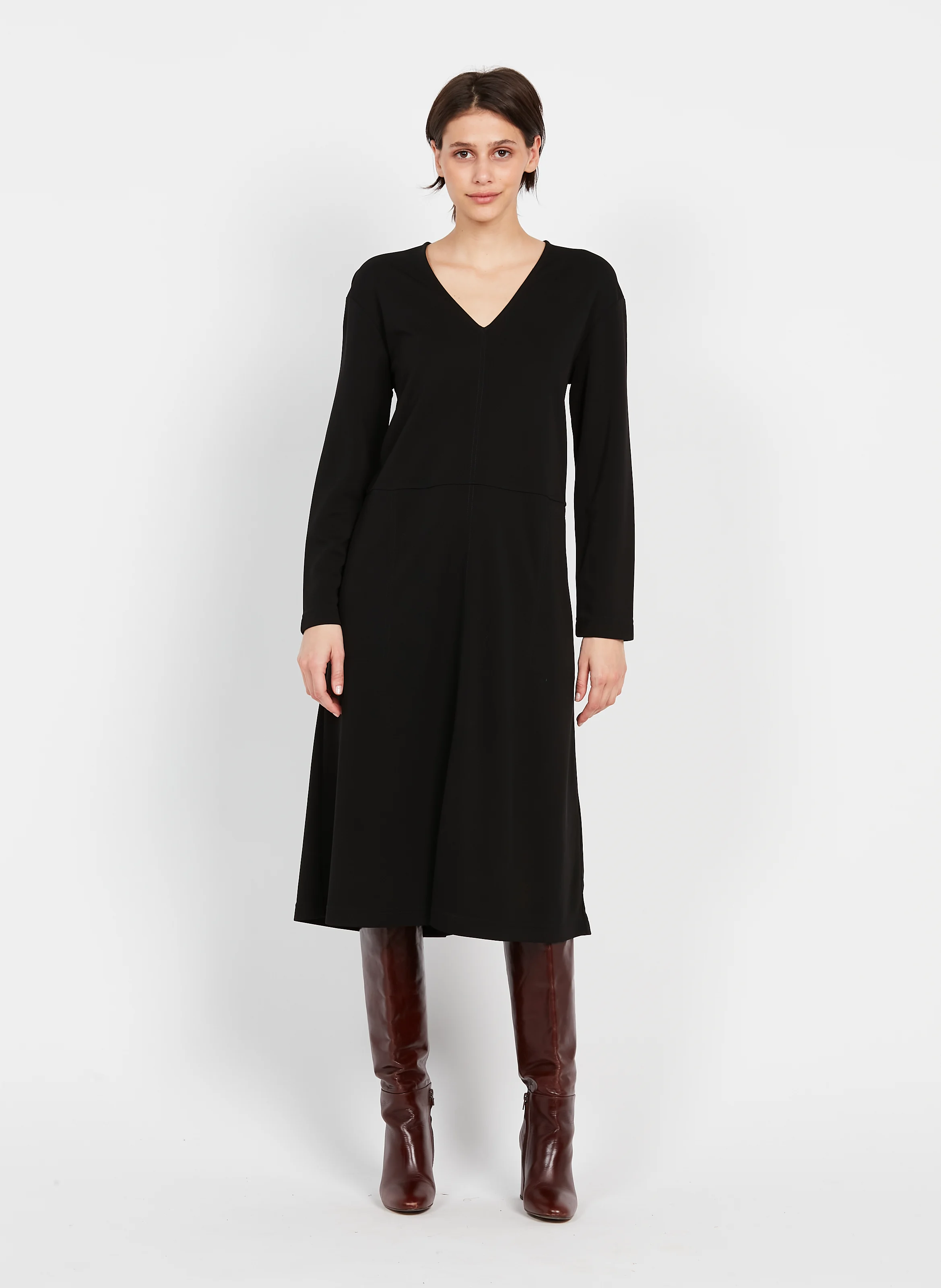 ASSUNTA - Robe col v ample | Noir