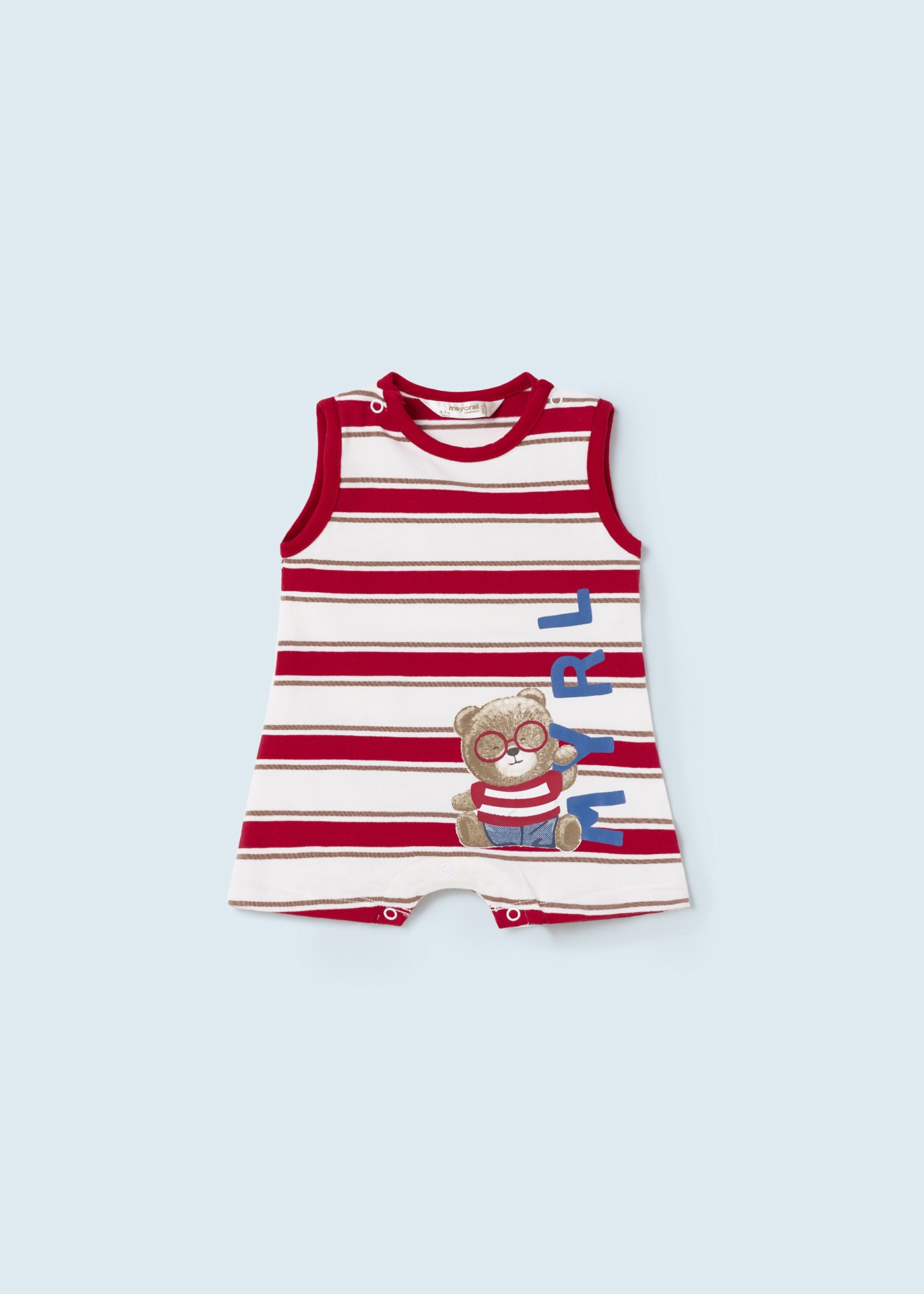 Conjunto de 2 pijamas curtos de algodão sustentável para recém-nascidos.