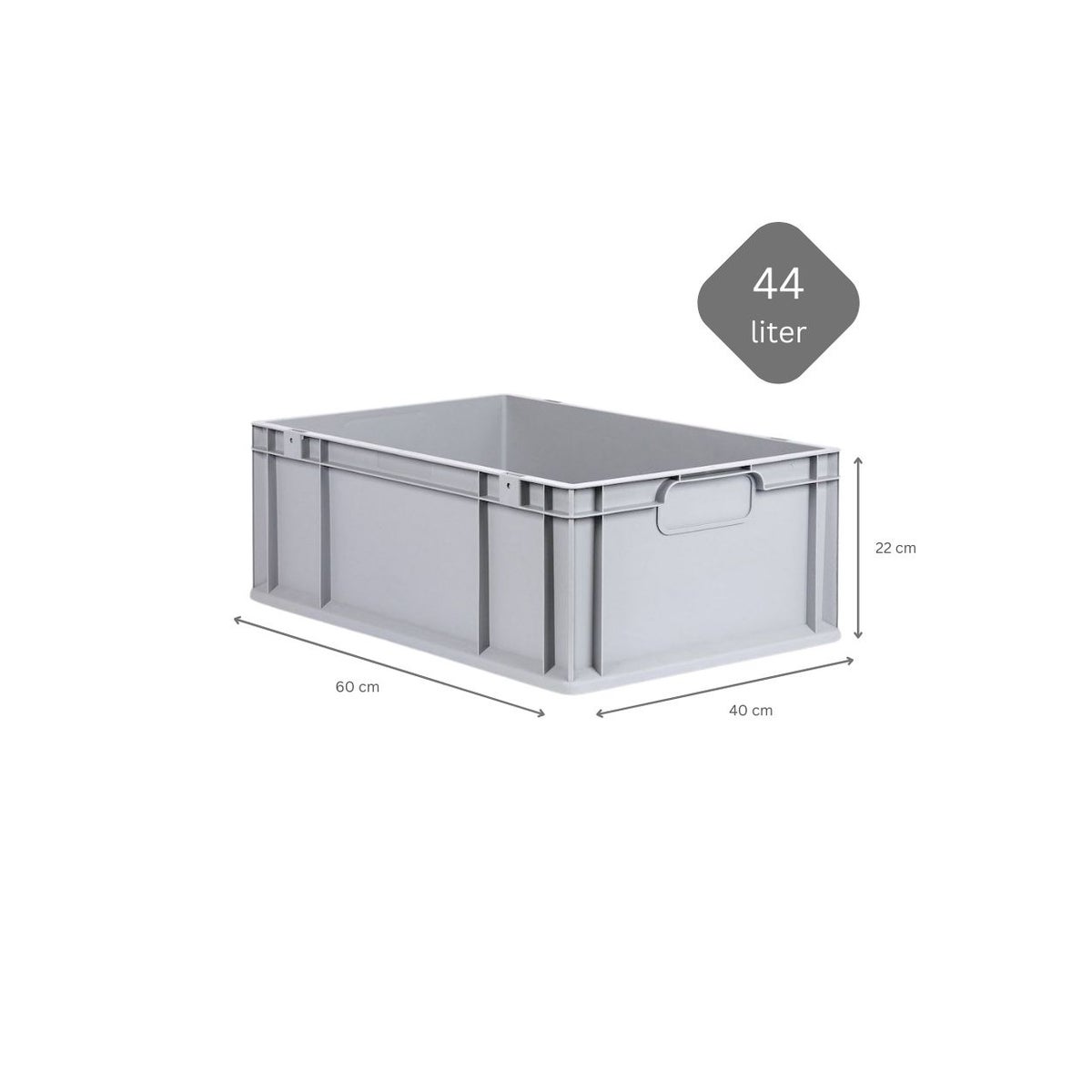PROREGAL Voordeelset 4x Eurobox Nextgen Economy met scharnierend deksel en zwarte schuifsloten en handgrepen. Afmetingen gesloten (H x B x D): 22 x 40 x 60 cm