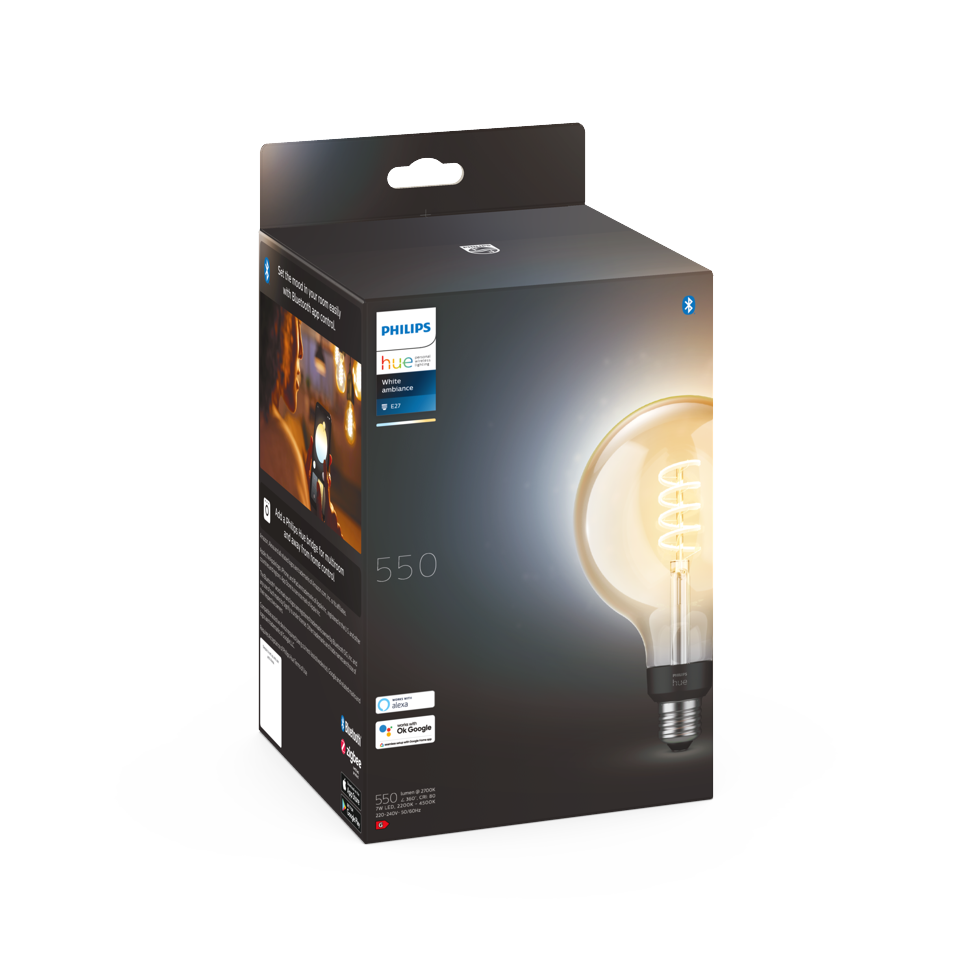 Philips Hue - E27 Filament G125 -White Ambiance