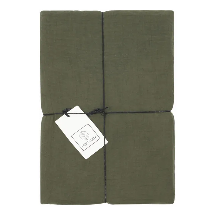 Haomy Drap-housse Dili en voile de coton | Vert kaki