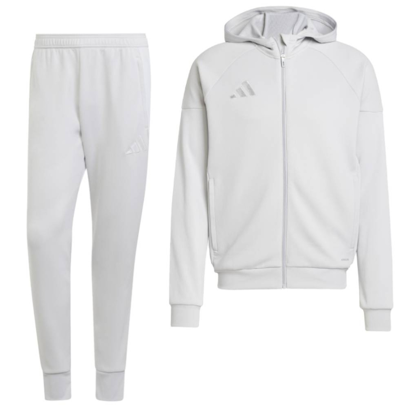adidas Tiro 25 Casual Trainingspak Full-Zip Hooded Lichtgrijs Wit