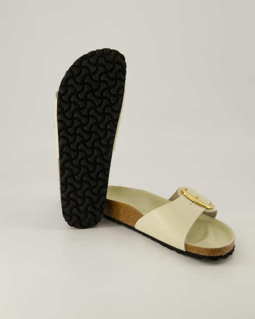 Birkenstock Madrid Big Buckle Pantoletten in Beige