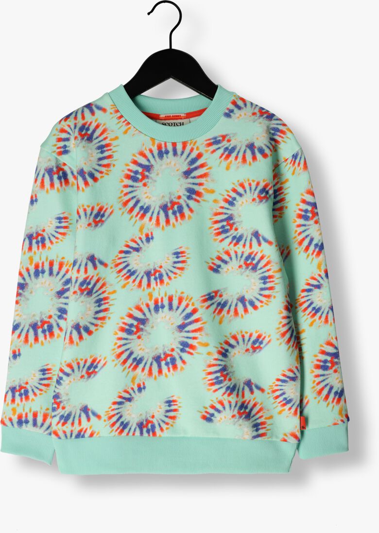 SCOTCH & SODA blauwe scotch & soda sweater all over printed crewneck sweatshirt