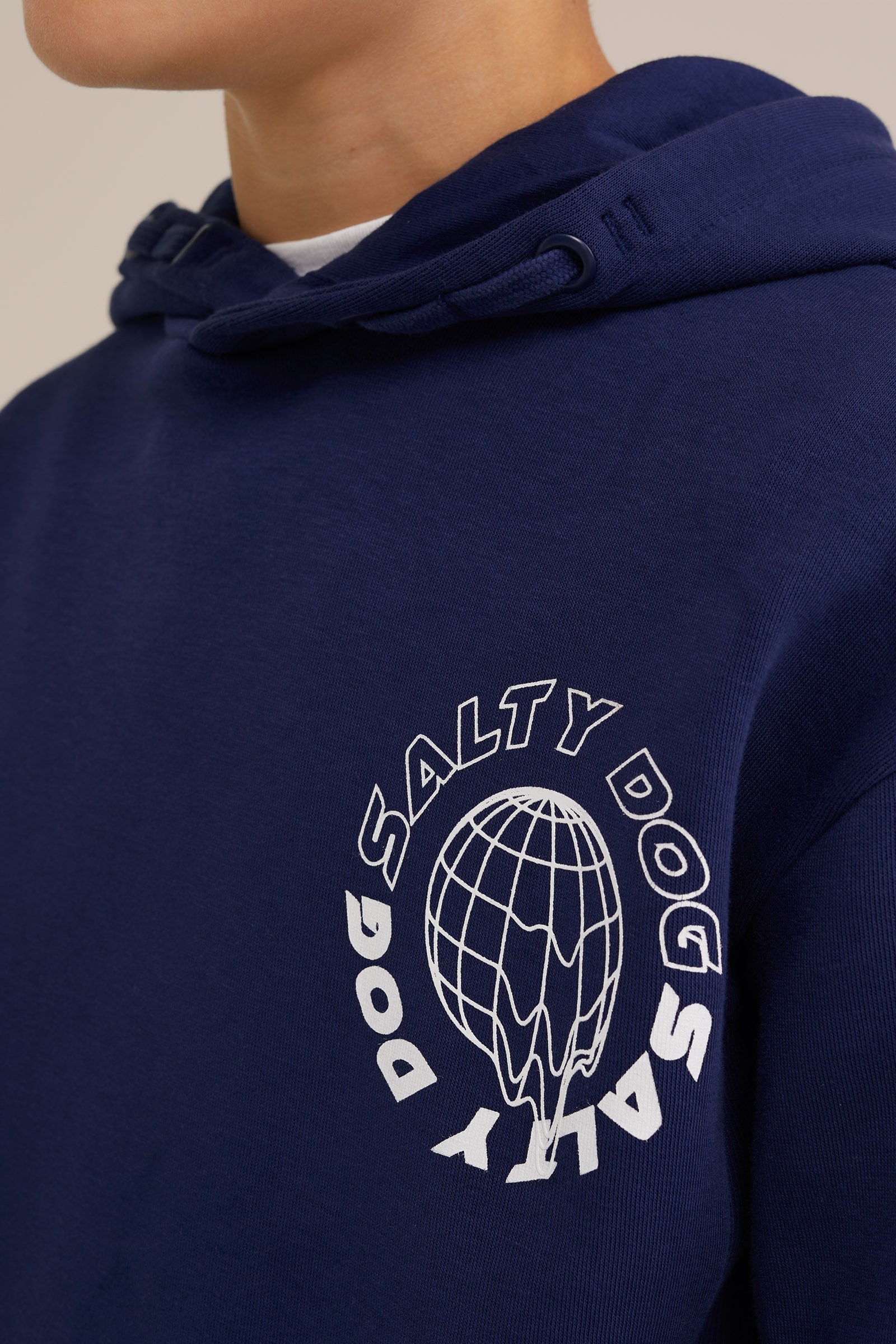 Jongens hoodie met opdruk Salty Dog Donkerblauw