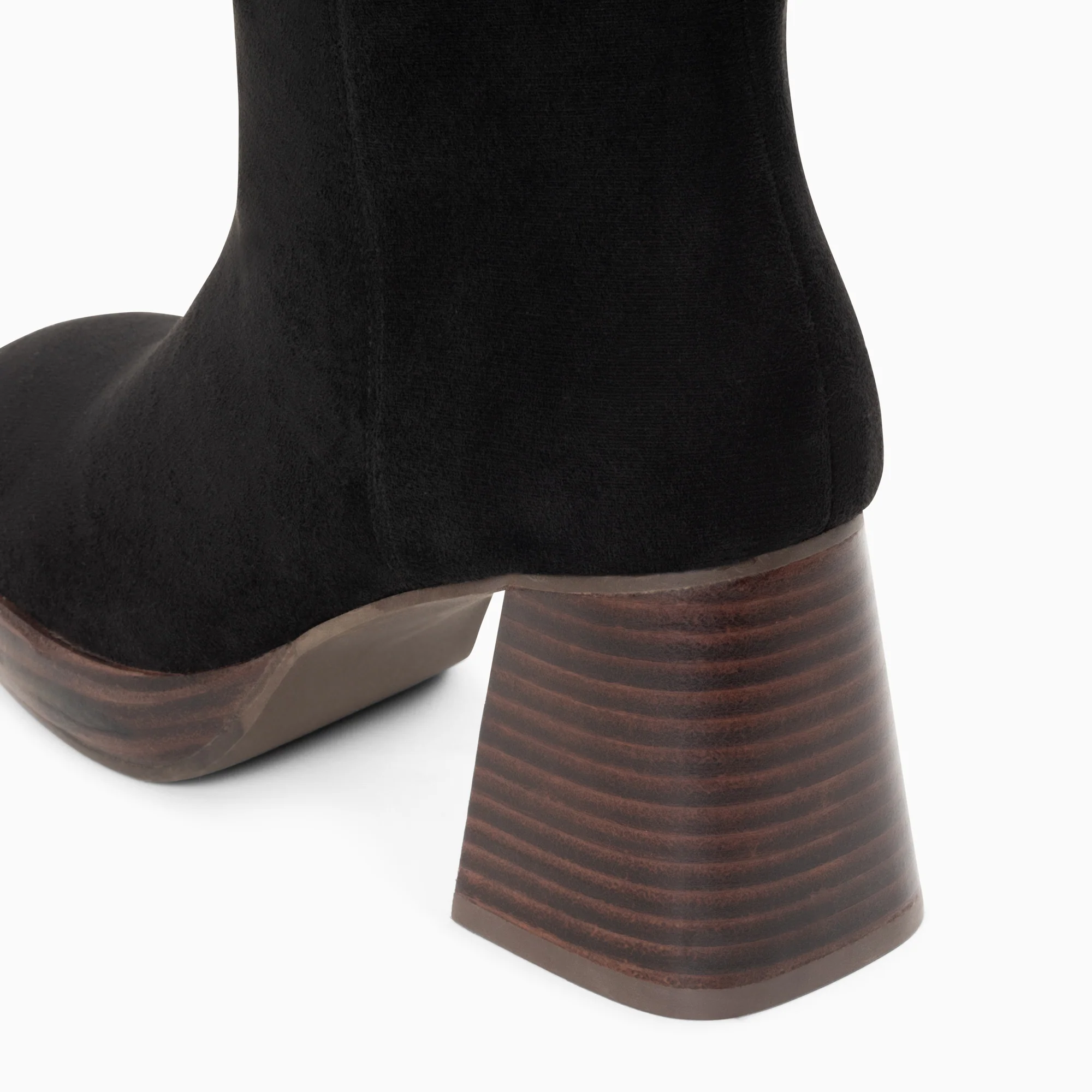 Bottes, Cuissardes-Bottes Nia noires à talon bois