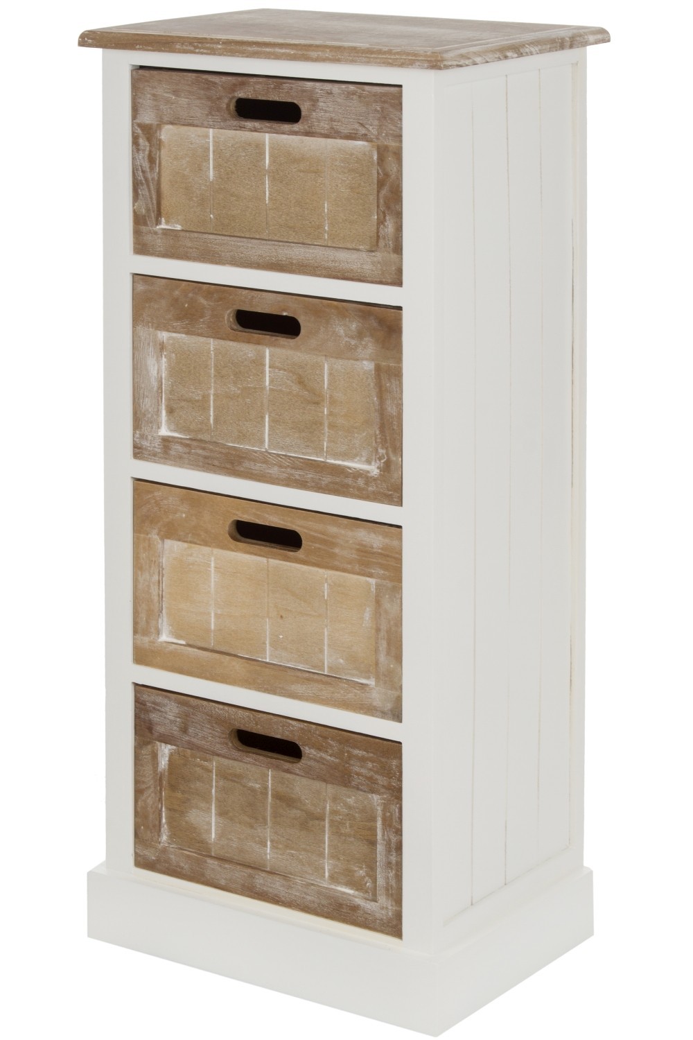 Kommode BEATRICE - weiß-braun - 4 Schubladen