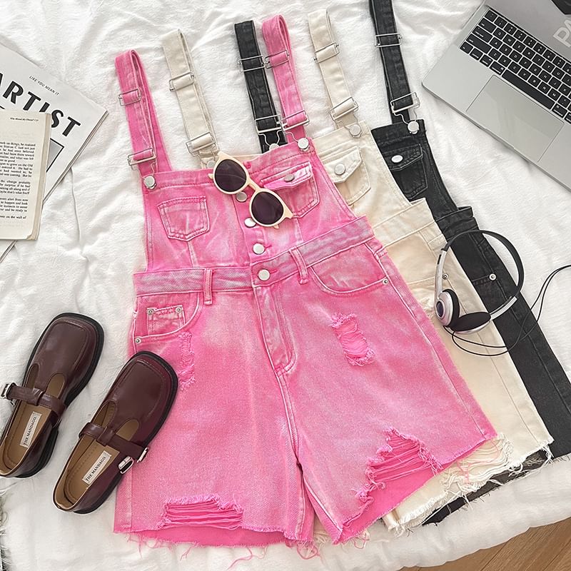 Babique - Versleten wijde denim romper
