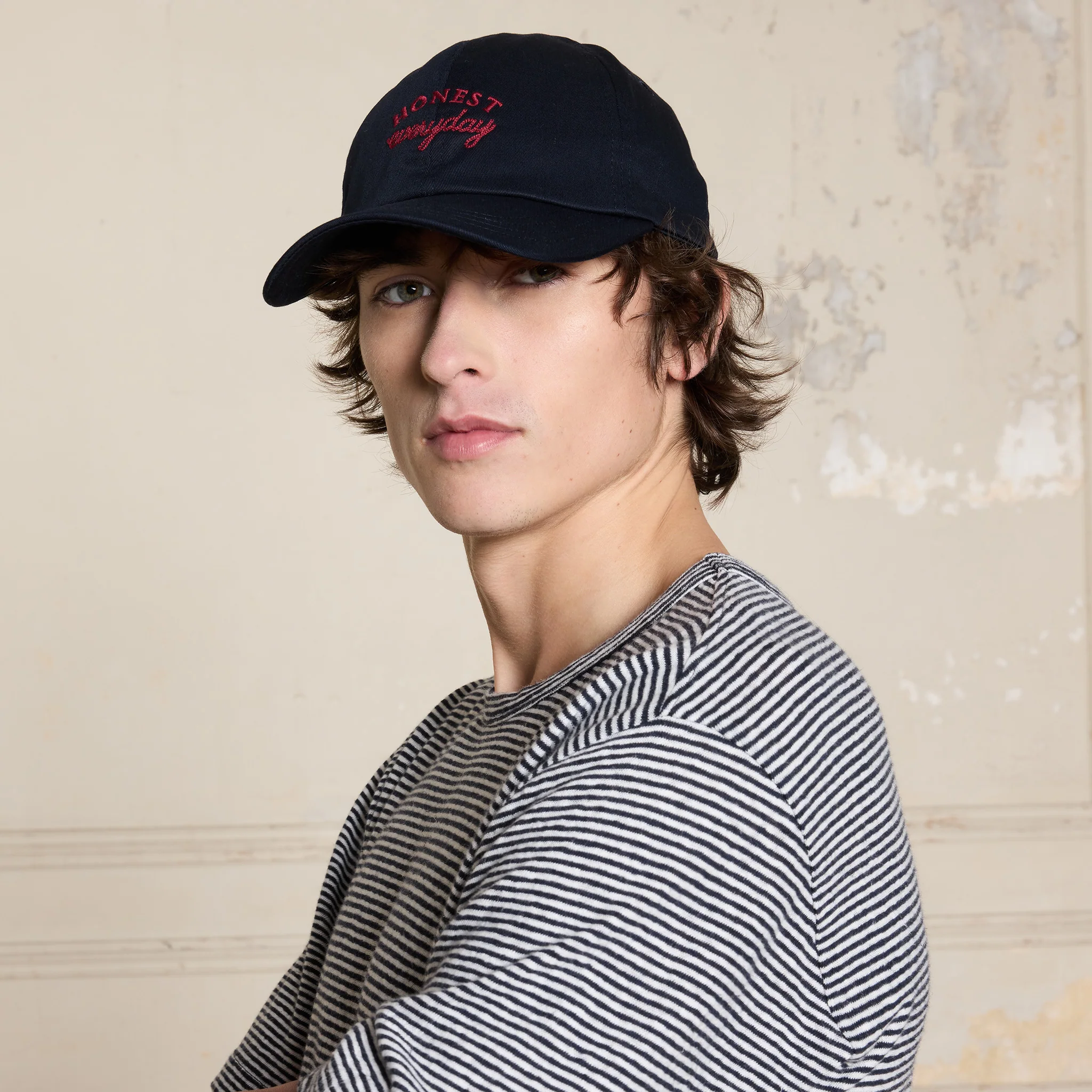Embroidered navy cap