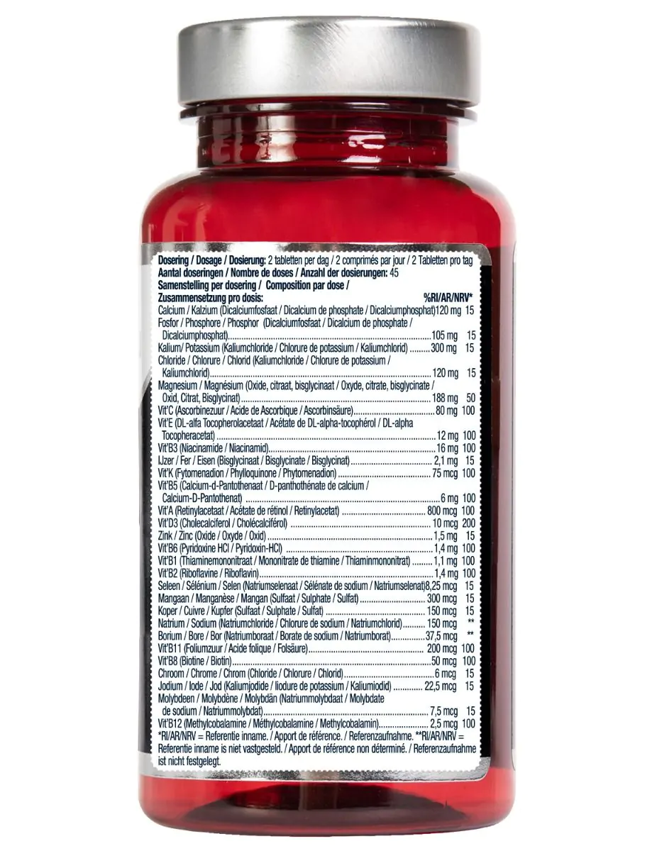 Magnesium, Vitaminen & Mineralen Compleet 90 tabletten