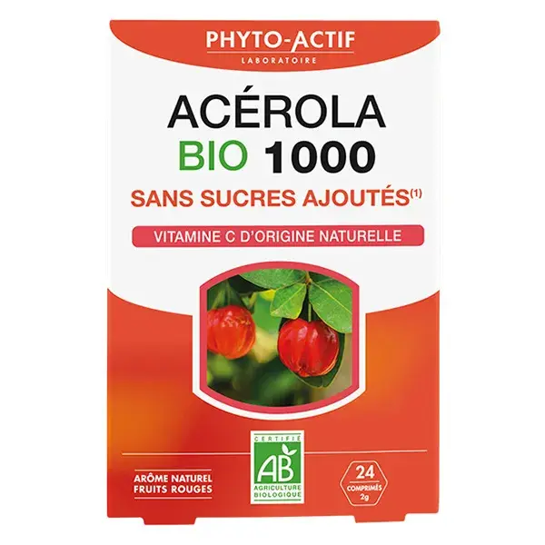 Acerola Orgânica Fitoativa 1000 Sem Açúcar 24 comprimidos