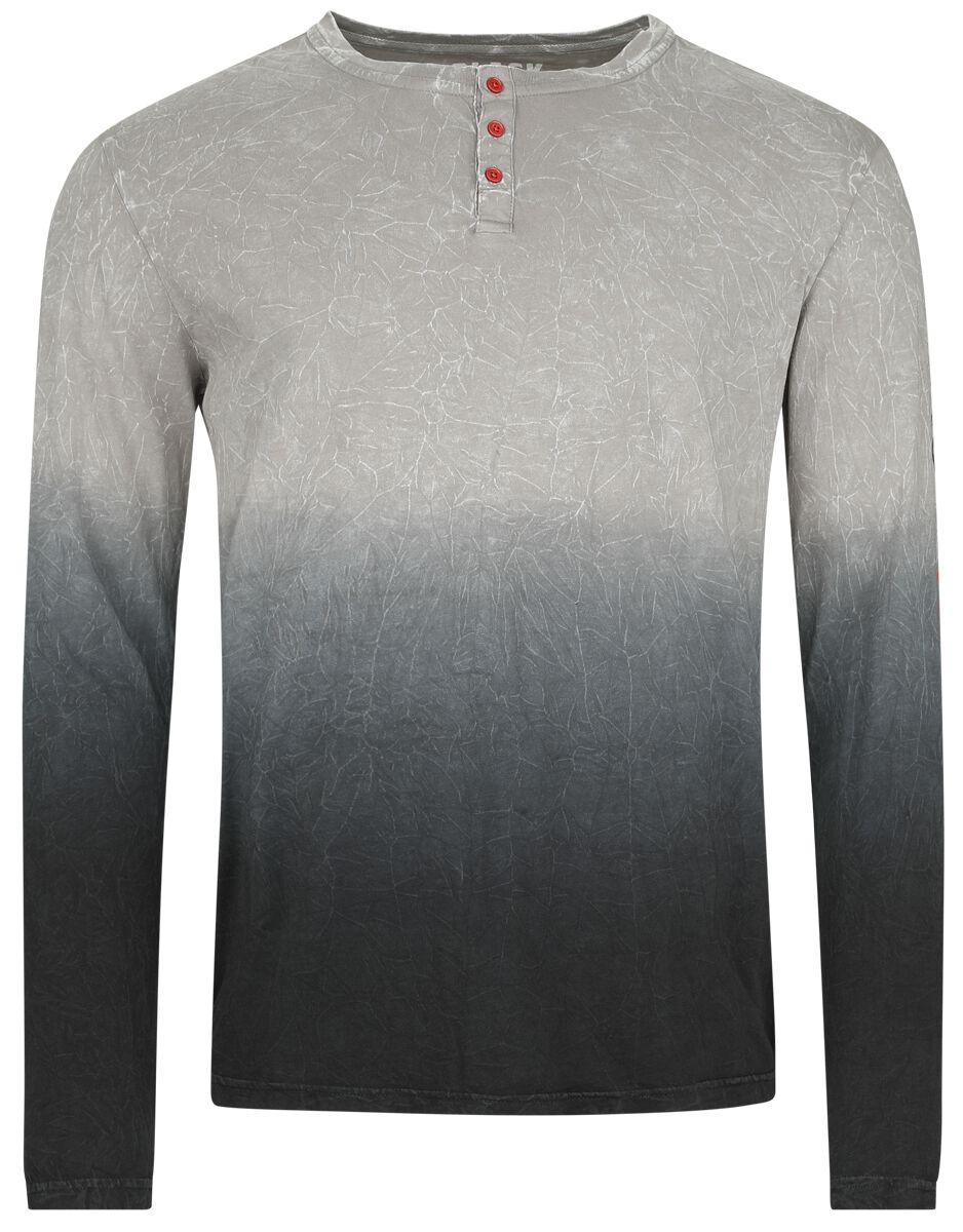 Haut manches longues grid dip-dye | Black Premium by EMP T-shirt manches longues