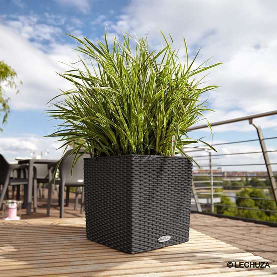 Cube Cottage en polypropylène, granit L. 40 x l. 40 x H. 39 cm