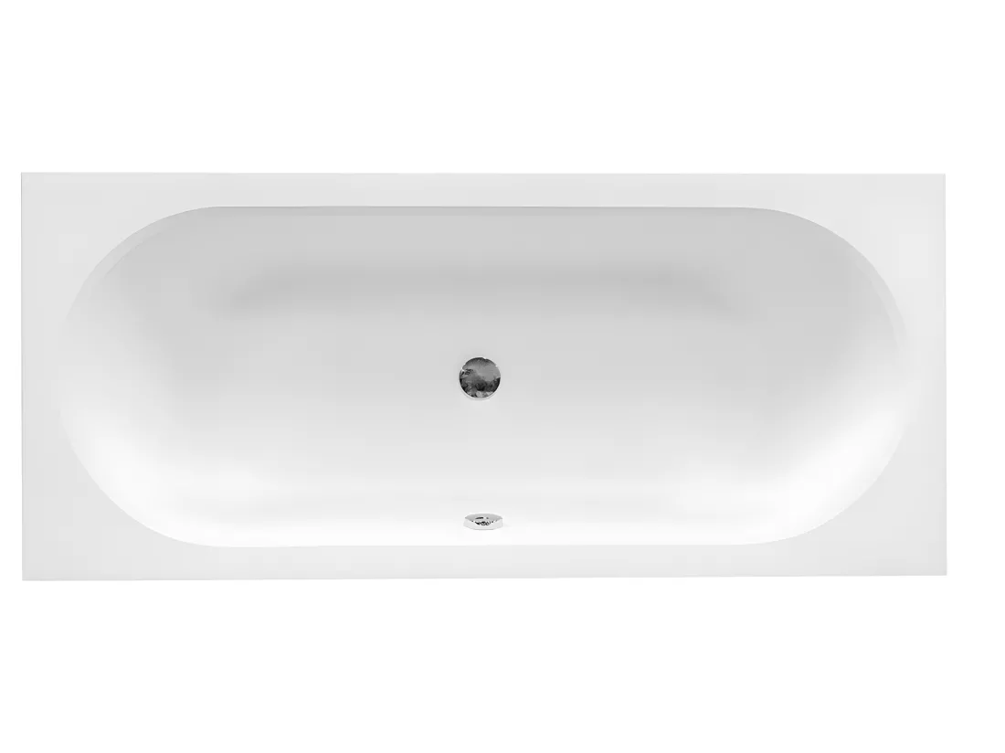 Baignoire rectangulaire blanche à encastrer + repose tête - 180 x 80 cm - VITAE SLIM