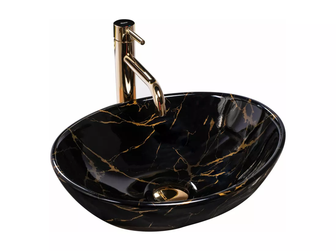 Vasque À Poser Rea Sofia Marble Shiny Black