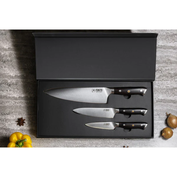 Coffret 3 couteaux de cuisine Fukito Ebène X50 Fukito