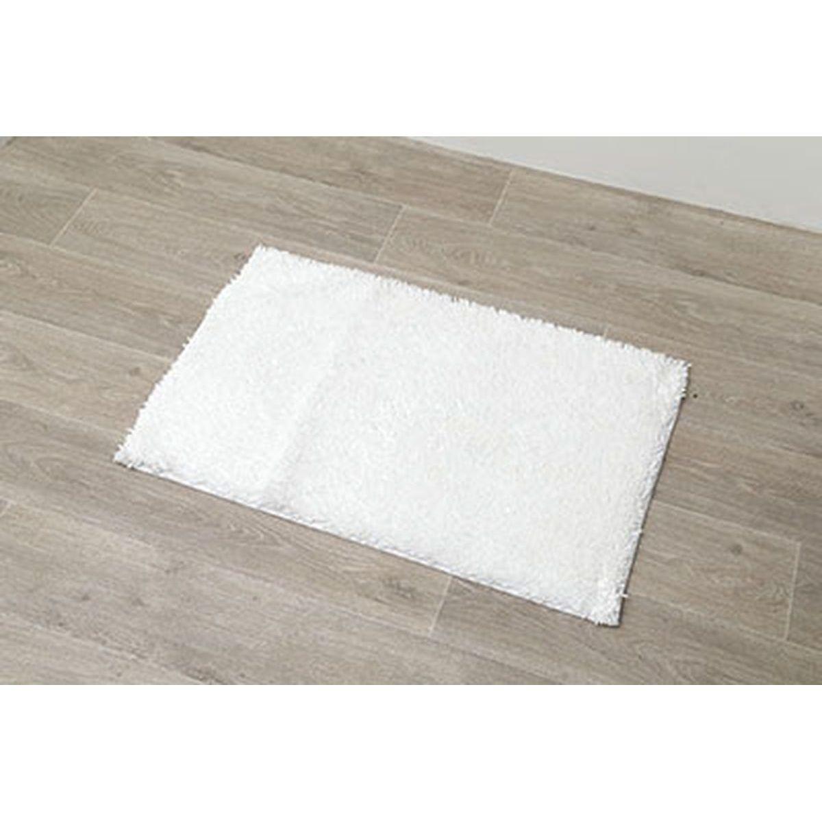 TAPIS MICROFIBRE PETITE CHENILLE 50X80CM BLANC