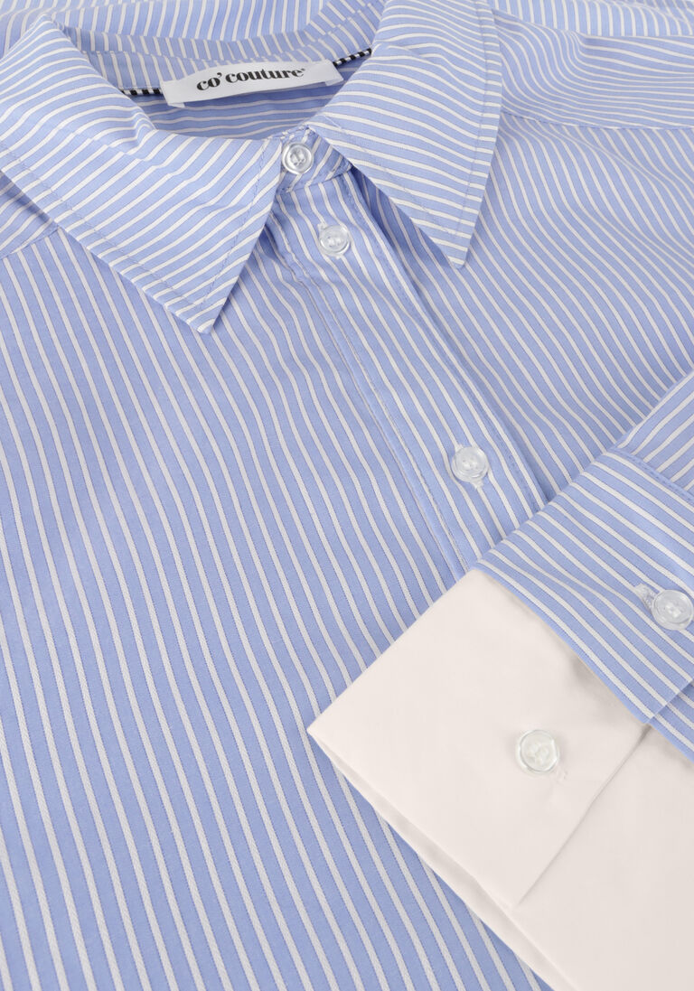 CO\\'COUTURE lichtblauwe co'couture blouse double cuff stripe shirt