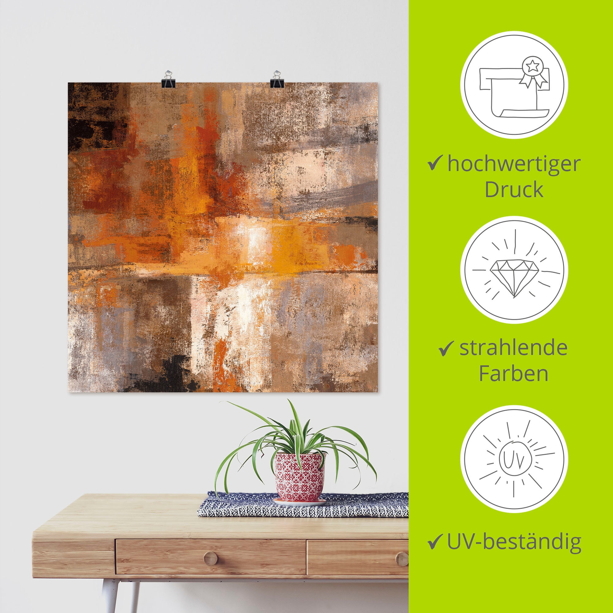Artland Wandbild »Silber und Bernstein Ernte« Gegenstandslos 1 Stk. tlg. als Leinwandbild, Poster in verschied. Grössen