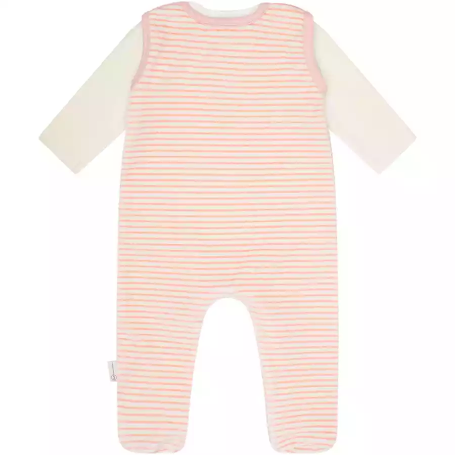 Steiff Strampler-Set Streifen Silver pink