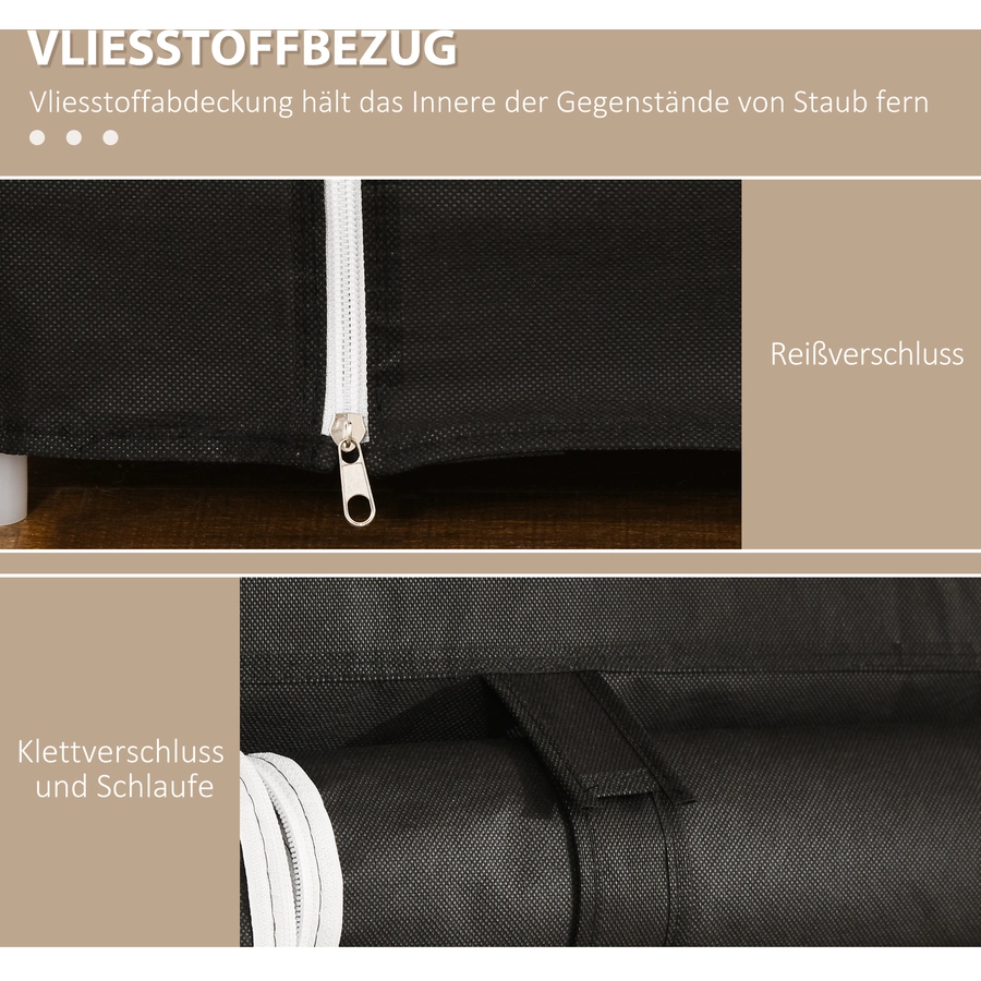 HOMCOM Stoffschrank mit Abdeckung schwarz
