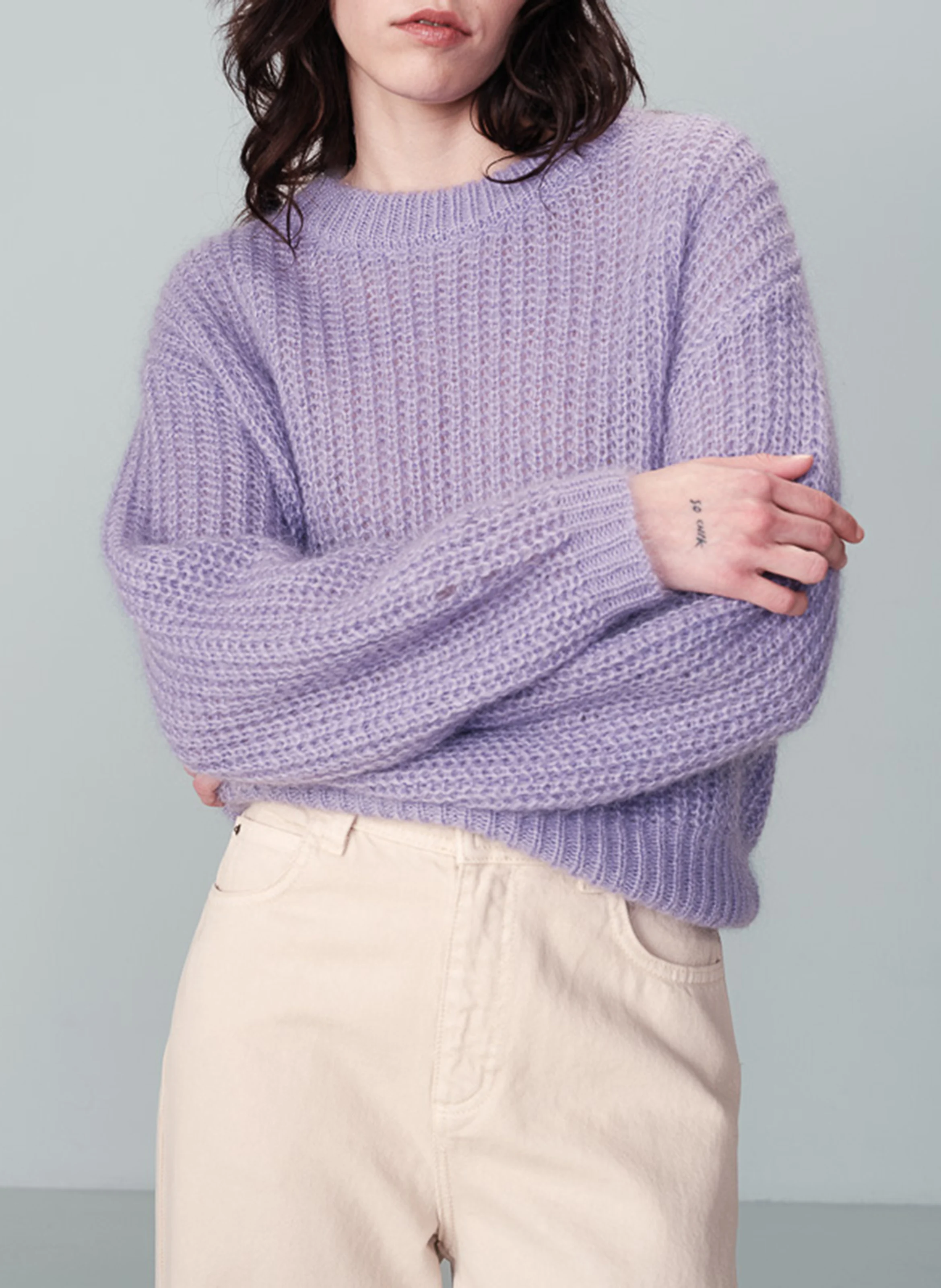 NAISSANCE - Pull col rond ample en tricot | Violet