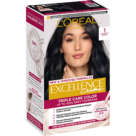 Permanent hårfarve 1 Black m. pro-keratin, ceramid og kollagen